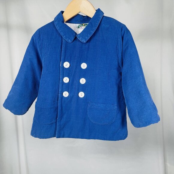 Southern Taters Boutique Toddler Boys Blue Double Breasted Collared Jacket 3T - Picture 8 of 8
